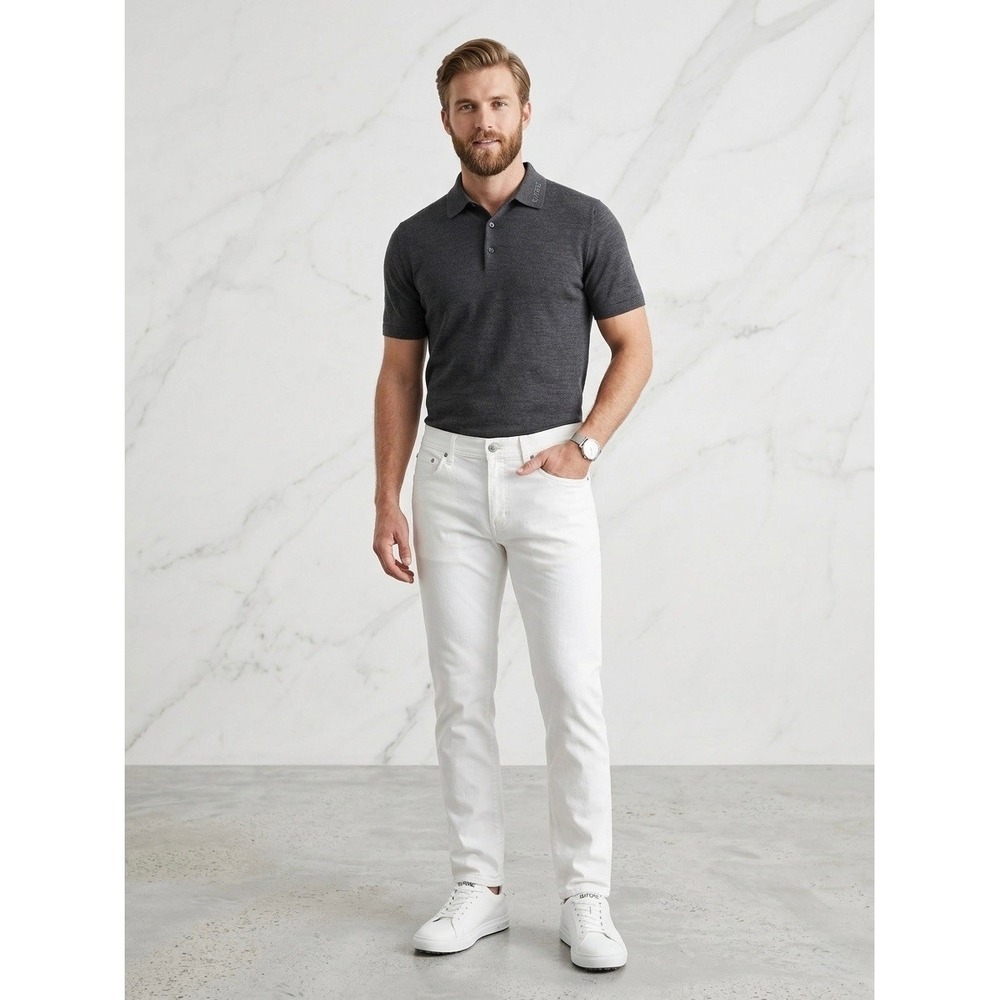 G/FORE Mens 5-Pocket Golf Pants White Size 32/32 Stretch Cotton Blend G4 Logo